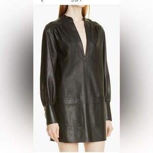 Rebecca Taylor Vegan Leather Women's Tunic Dress. Brown color. Size XS. Fits S